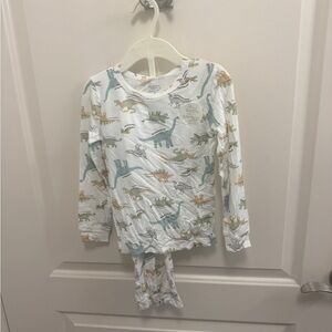 Children's White Dinosaur Print Pajama Set - Rayon Bamboo